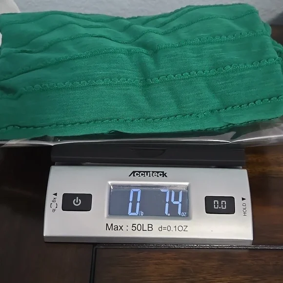 ANTHROPOLOGIE Double Ruffle Emerald Short Sleeve Blouse Top Rounded Neck Sz XL - Picture 11 of 11